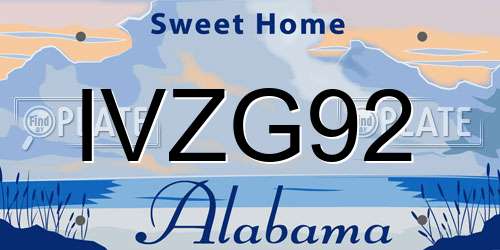 IVZG92 Alabama License Plate