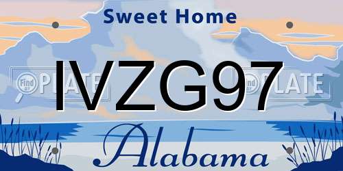 IVZG97 Alabama License Plate
