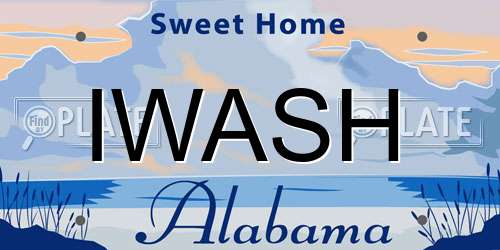 IWASH Alabama License Plate