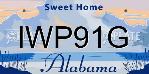 IWP91G Alabama License Plate