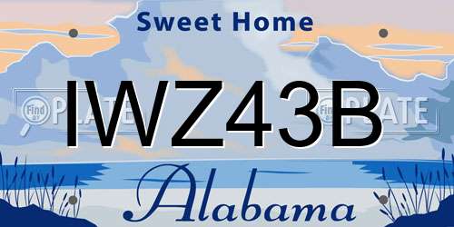 IWZ43B Alabama License Plate