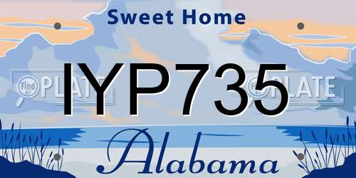 IYP735 Alabama License Plate