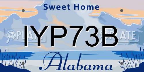 IYP73B Alabama License Plate