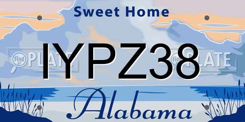 IYPZ38 Alabama License Plate