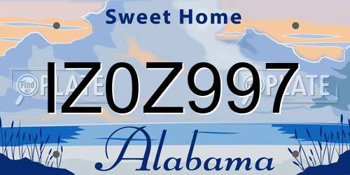 IZ0Z997 Alabama License Plate