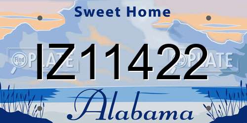 IZ11422 Alabama License Plate