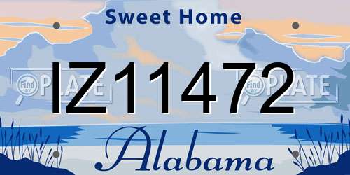 IZ11472 Alabama License Plate