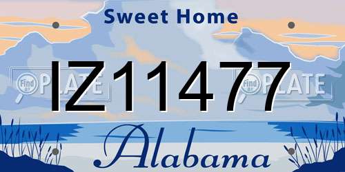 IZ11477 Alabama License Plate