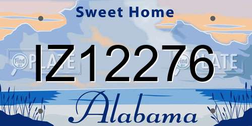 IZ12276 Alabama License Plate