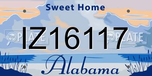 IZ16117 Alabama License Plate