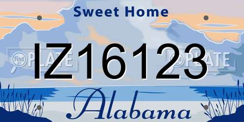 IZ16123 Alabama License Plate