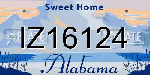 IZ16124 Alabama License Plate