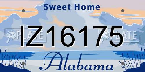 IZ16175 Alabama License Plate