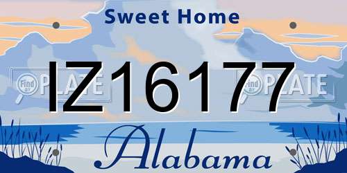 IZ16177 Alabama License Plate