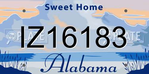 IZ16183 Alabama License Plate