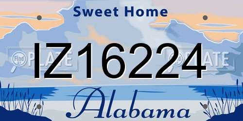 IZ16224 Alabama License Plate