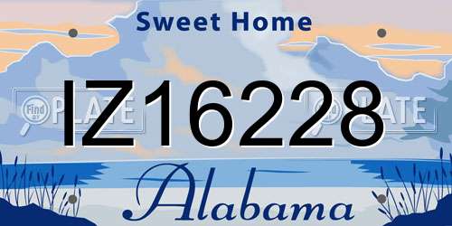 IZ16228 Alabama License Plate