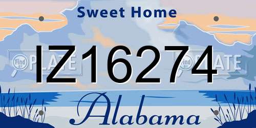 IZ16274 Alabama License Plate
