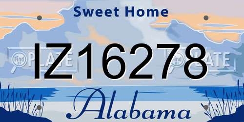 IZ16278 Alabama License Plate