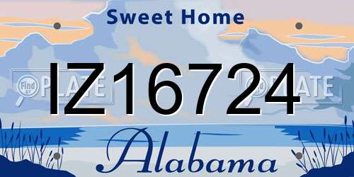 IZ16724 Alabama License Plate