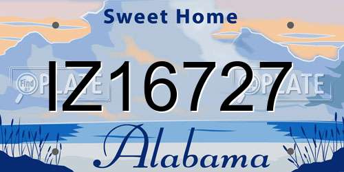 IZ16727 Alabama License Plate
