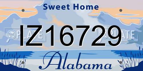 IZ16729 Alabama License Plate