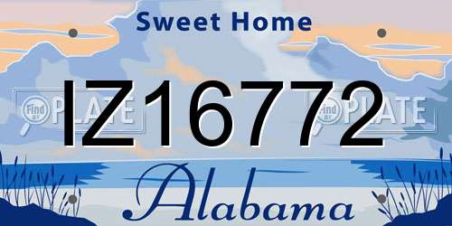 IZ16772 Alabama License Plate