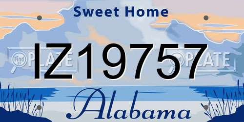 IZ19757 Alabama License Plate