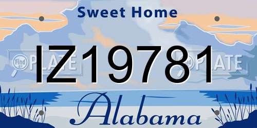 IZ19781 Alabama License Plate