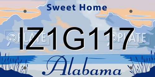 IZ1G117 Alabama License Plate