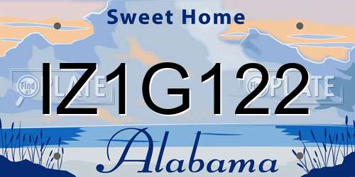 IZ1G122 Alabama License Plate