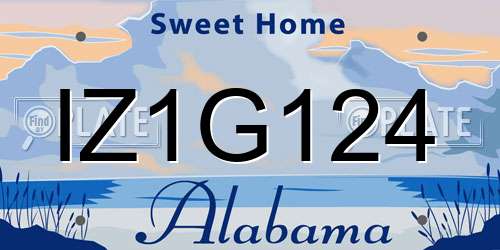 IZ1G124 Alabama License Plate