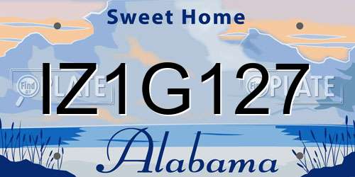 IZ1G127 Alabama License Plate