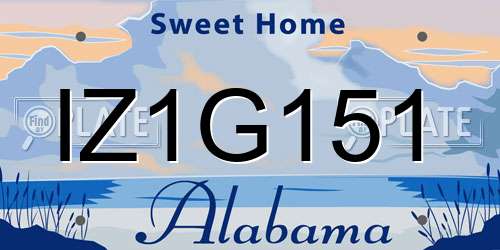 IZ1G151 Alabama License Plate