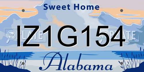 IZ1G154 Alabama License Plate