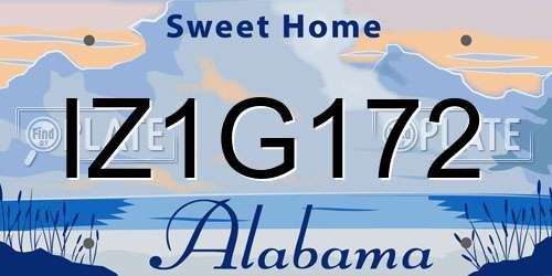 IZ1G172 Alabama License Plate