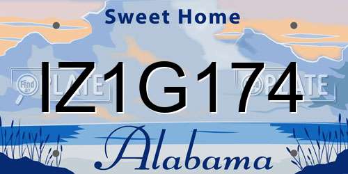IZ1G174 Alabama License Plate