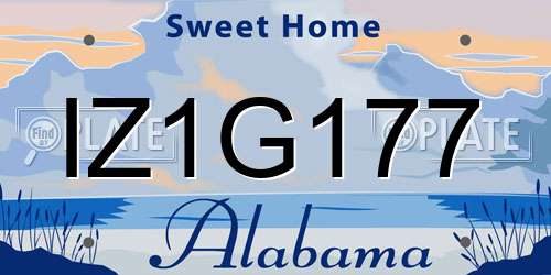 IZ1G177 Alabama License Plate