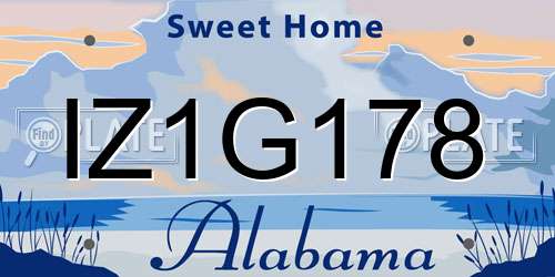 IZ1G178 Alabama License Plate