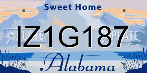 IZ1G187 Alabama License Plate