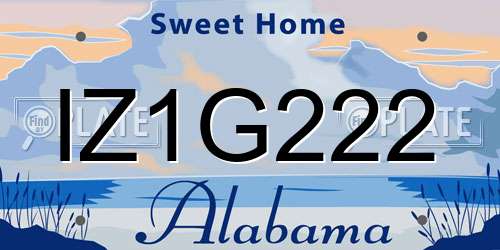 IZ1G222 Alabama License Plate