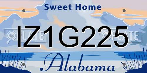IZ1G225 Alabama License Plate