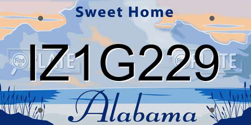 IZ1G229 Alabama License Plate