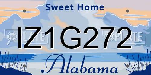 IZ1G272 Alabama License Plate