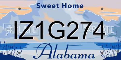 IZ1G274 Alabama License Plate