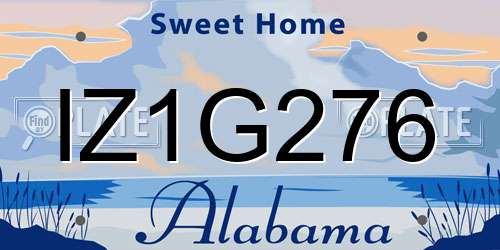 IZ1G276 Alabama License Plate