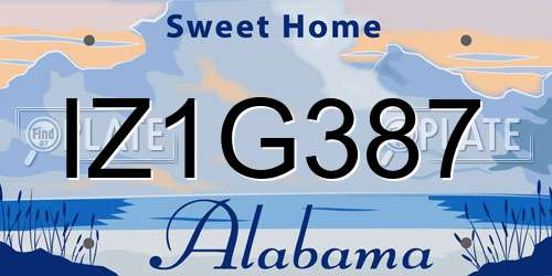 IZ1G387 Alabama License Plate
