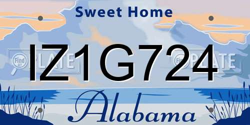 IZ1G724 Alabama License Plate