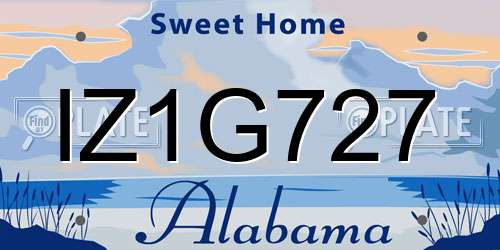 IZ1G727 Alabama License Plate