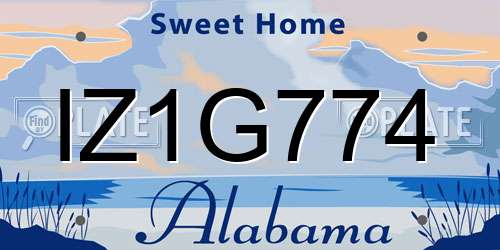 IZ1G774 Alabama License Plate